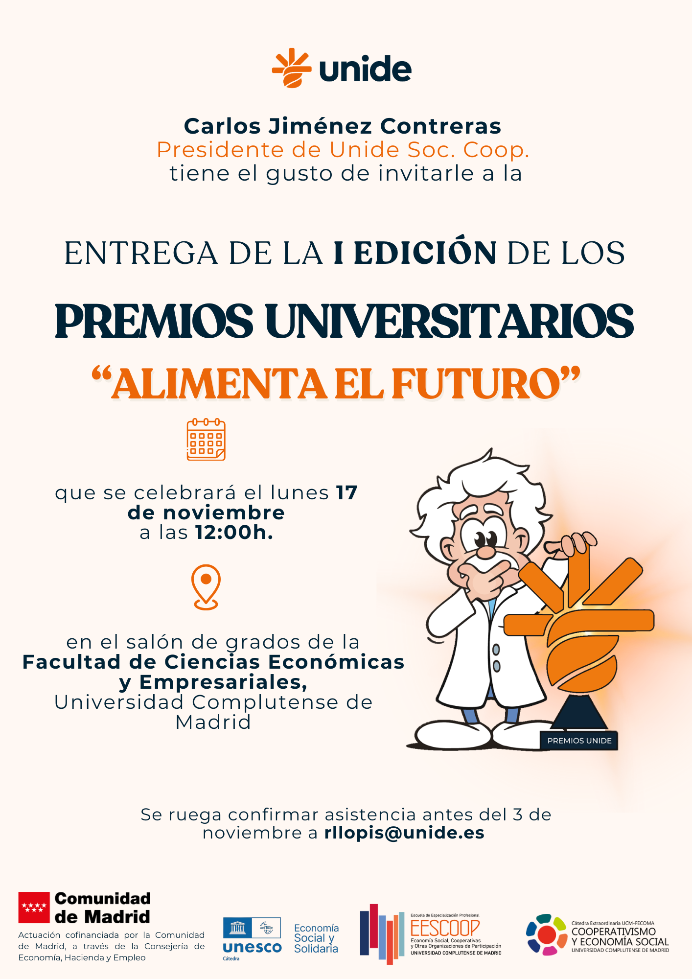 Acto de entrega de la I Edición de los Premios Universitarios UNIDE “Alimenta el Futuro”